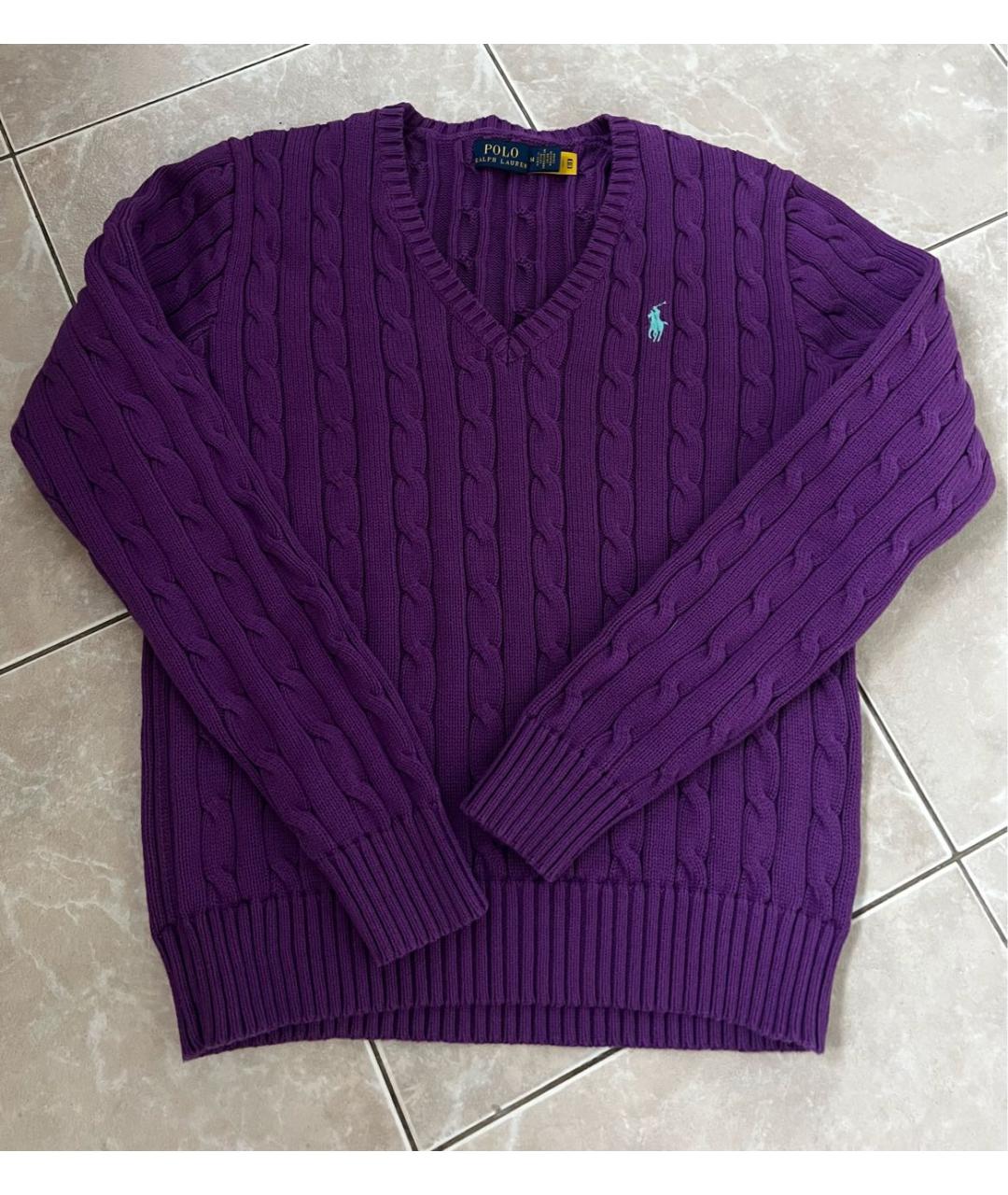 POLO RALPH LAUREN Фиолетовый хлопковый джемпер / свитер, фото 4