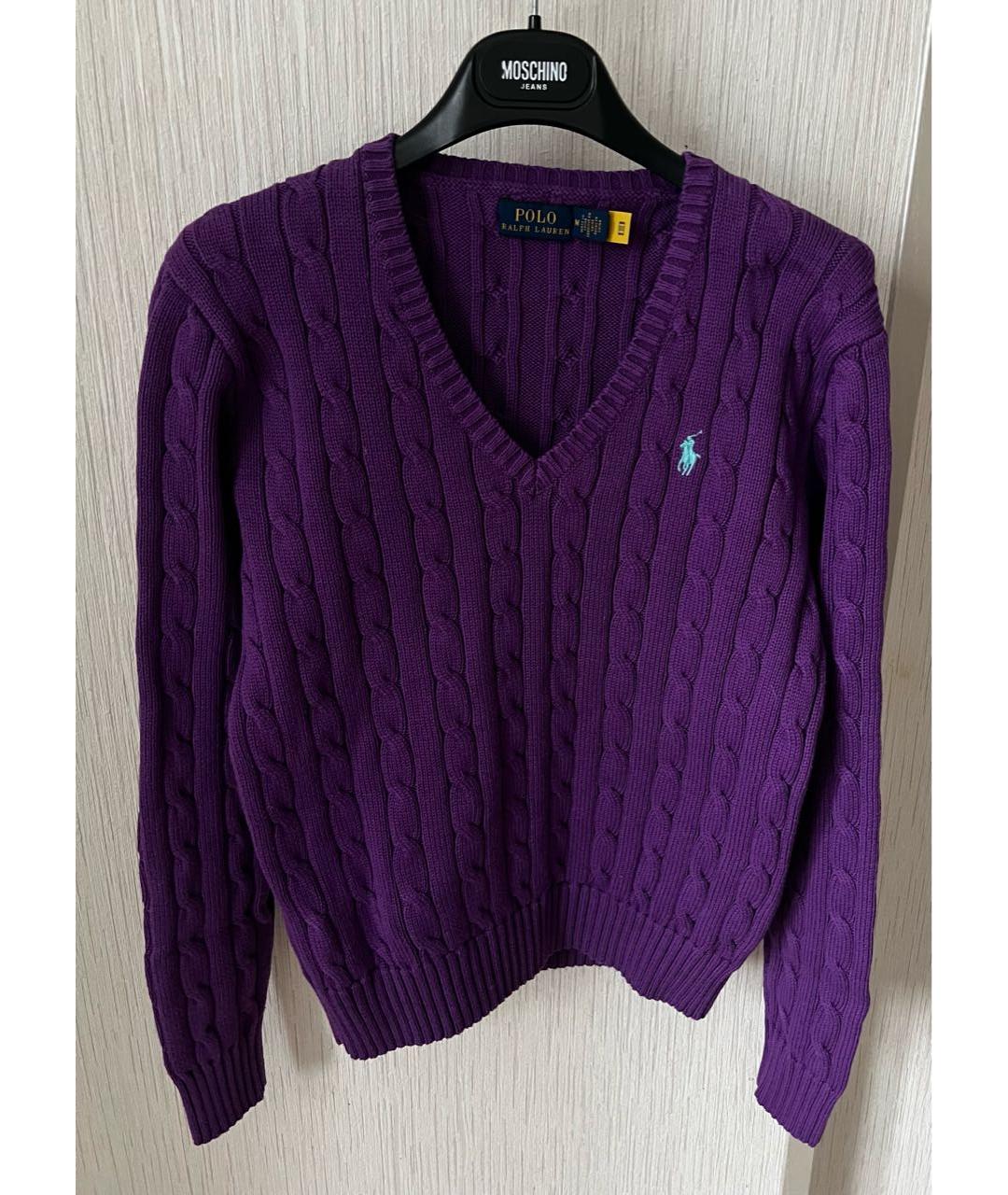 POLO RALPH LAUREN Фиолетовый хлопковый джемпер / свитер, фото 5