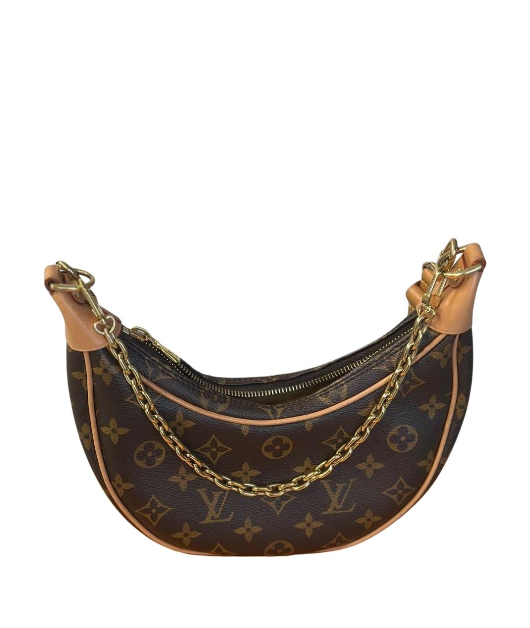 LOUIS VUITTON Коричневая кожаная сумка с короткими ручками, фото 1