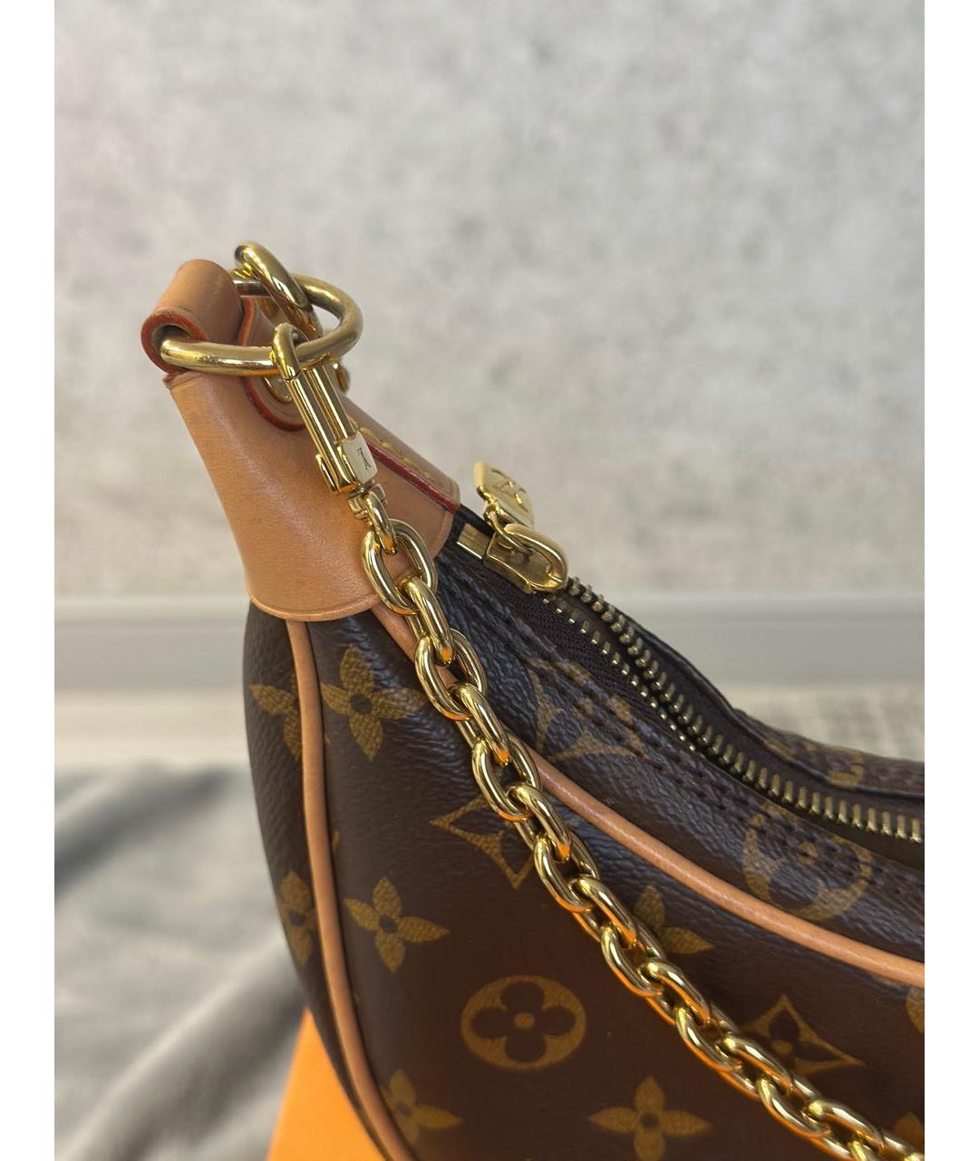 LOUIS VUITTON Коричневая кожаная сумка с короткими ручками, фото 2