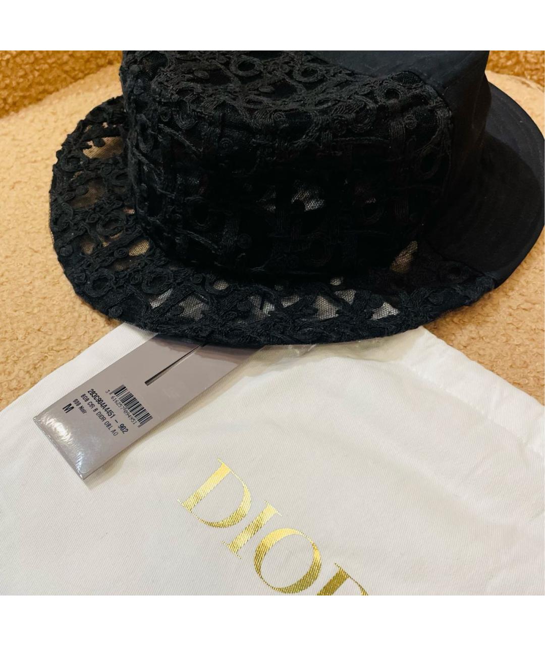 CHRISTIAN DIOR Черная хлопковая шляпа, фото 8