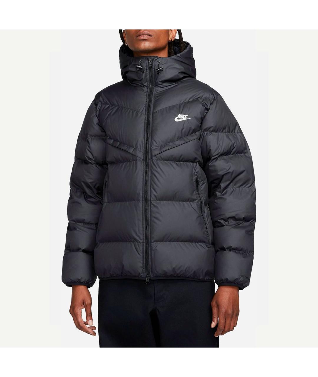NIKE Черный полиэстеровый пуховик, фото 2