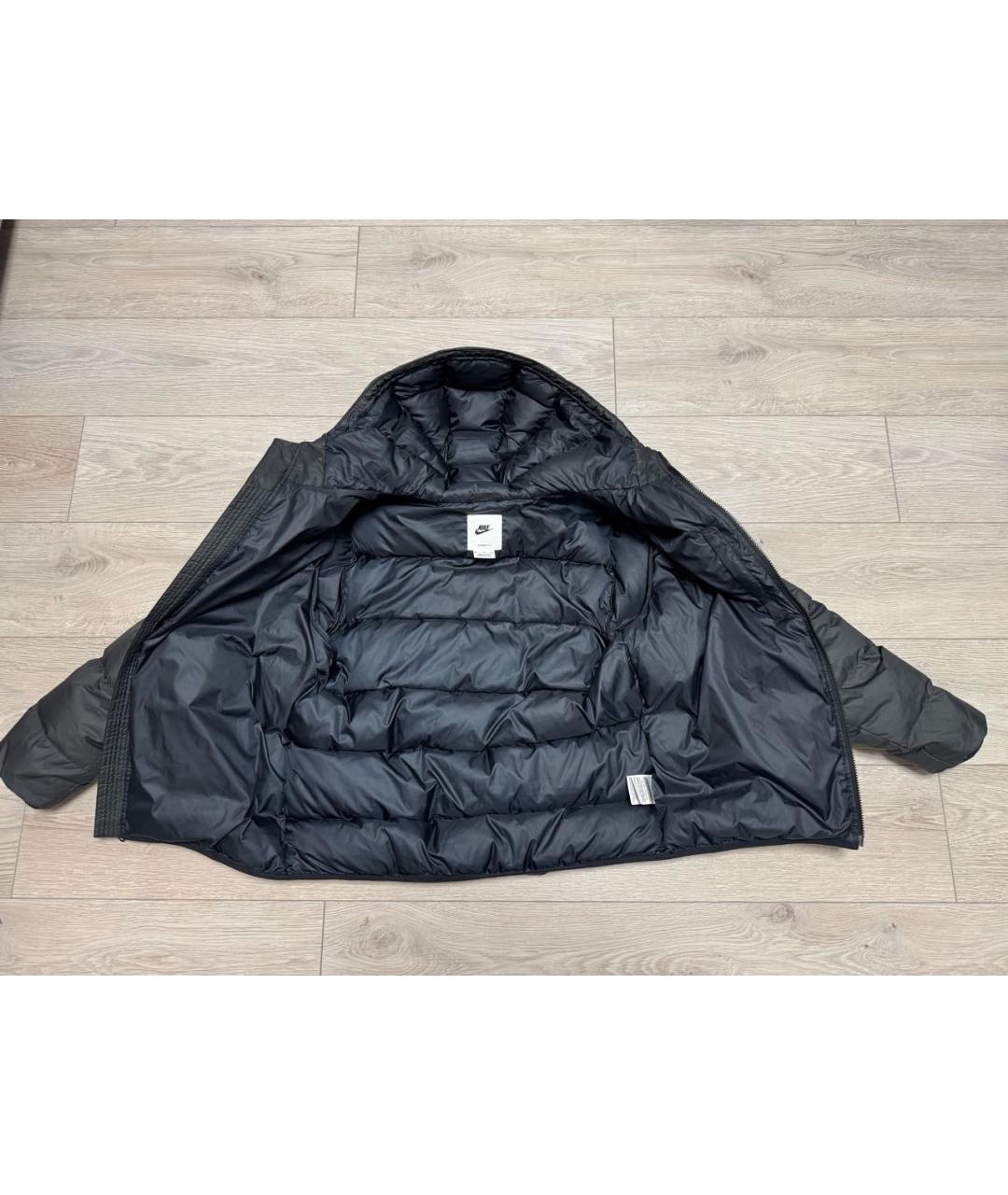 NIKE Черный полиэстеровый пуховик, фото 5