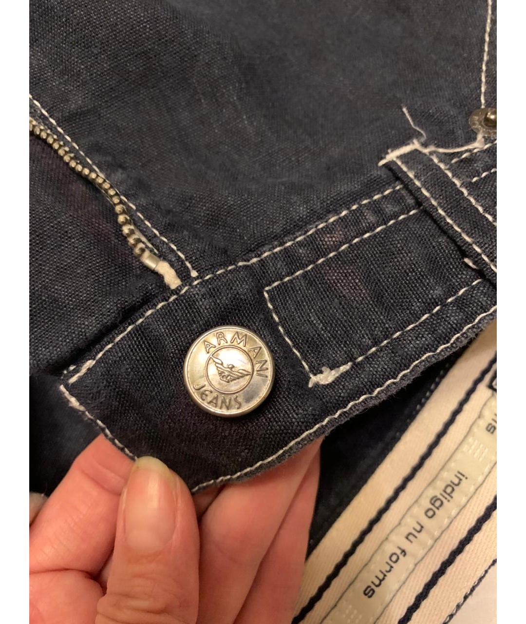 ARMANI JEANS Темно-синие хлопковые джинсы, фото 8