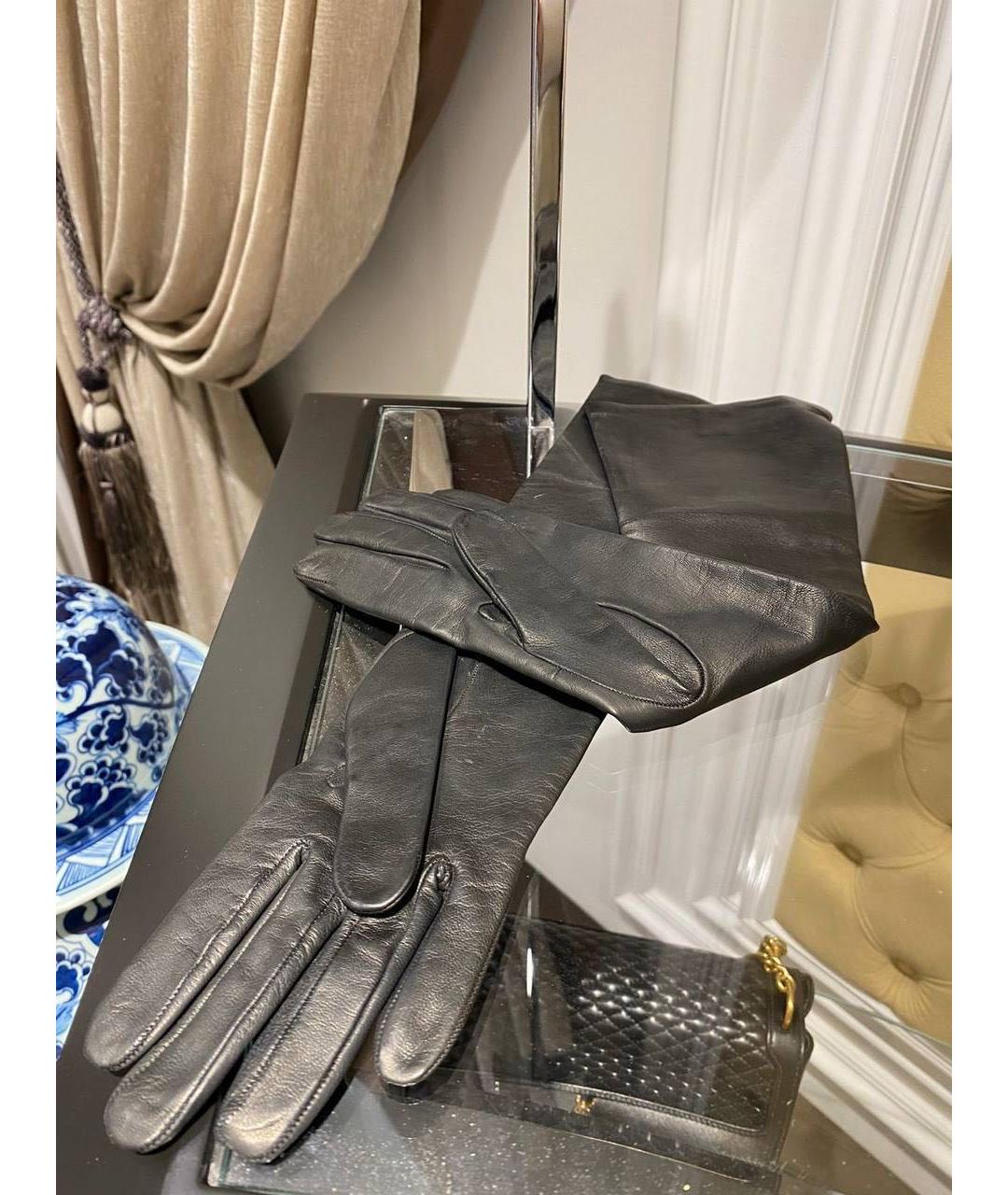 ETRO Черные кожаные перчатки, фото 3