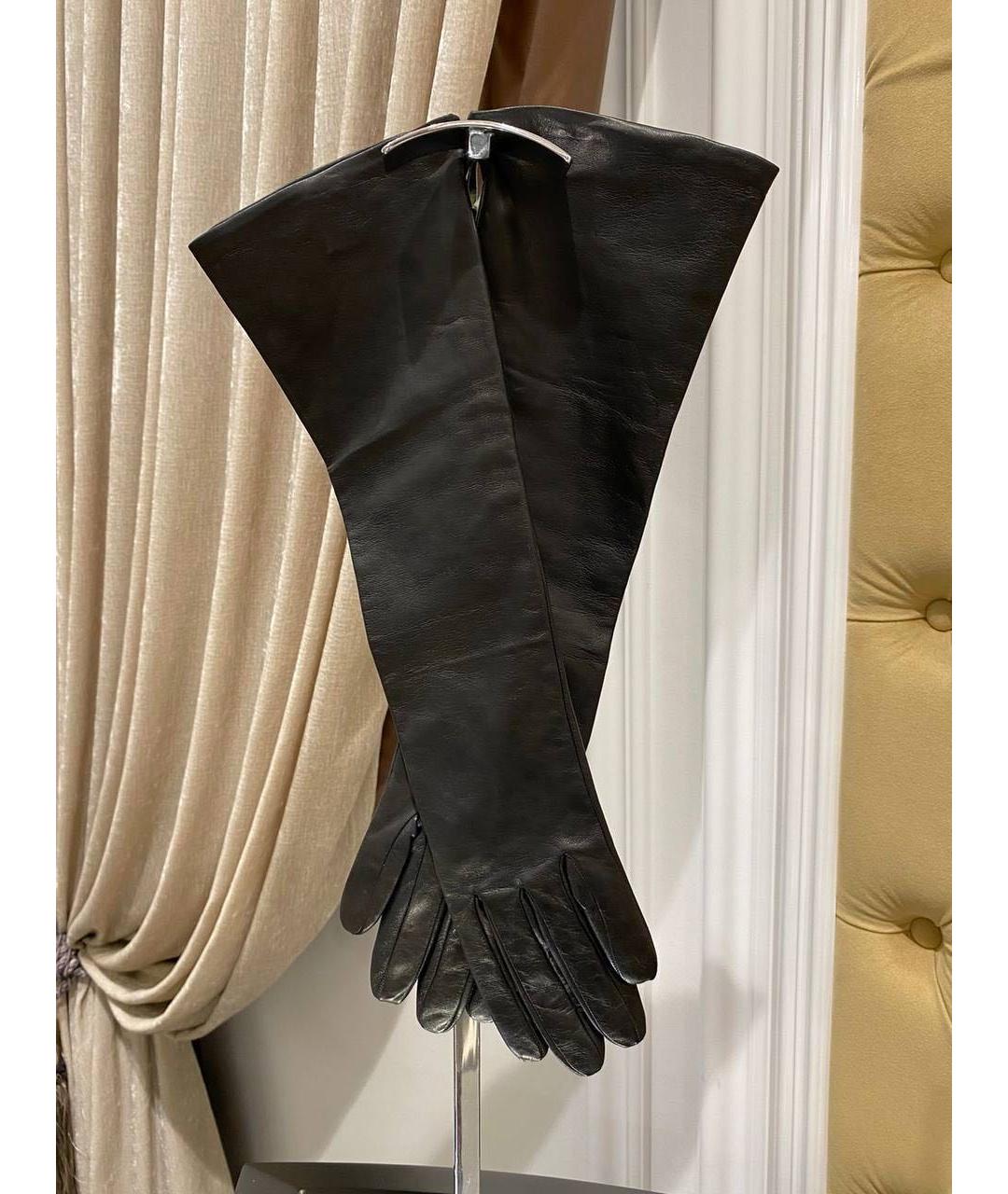 ETRO Черные кожаные перчатки, фото 4