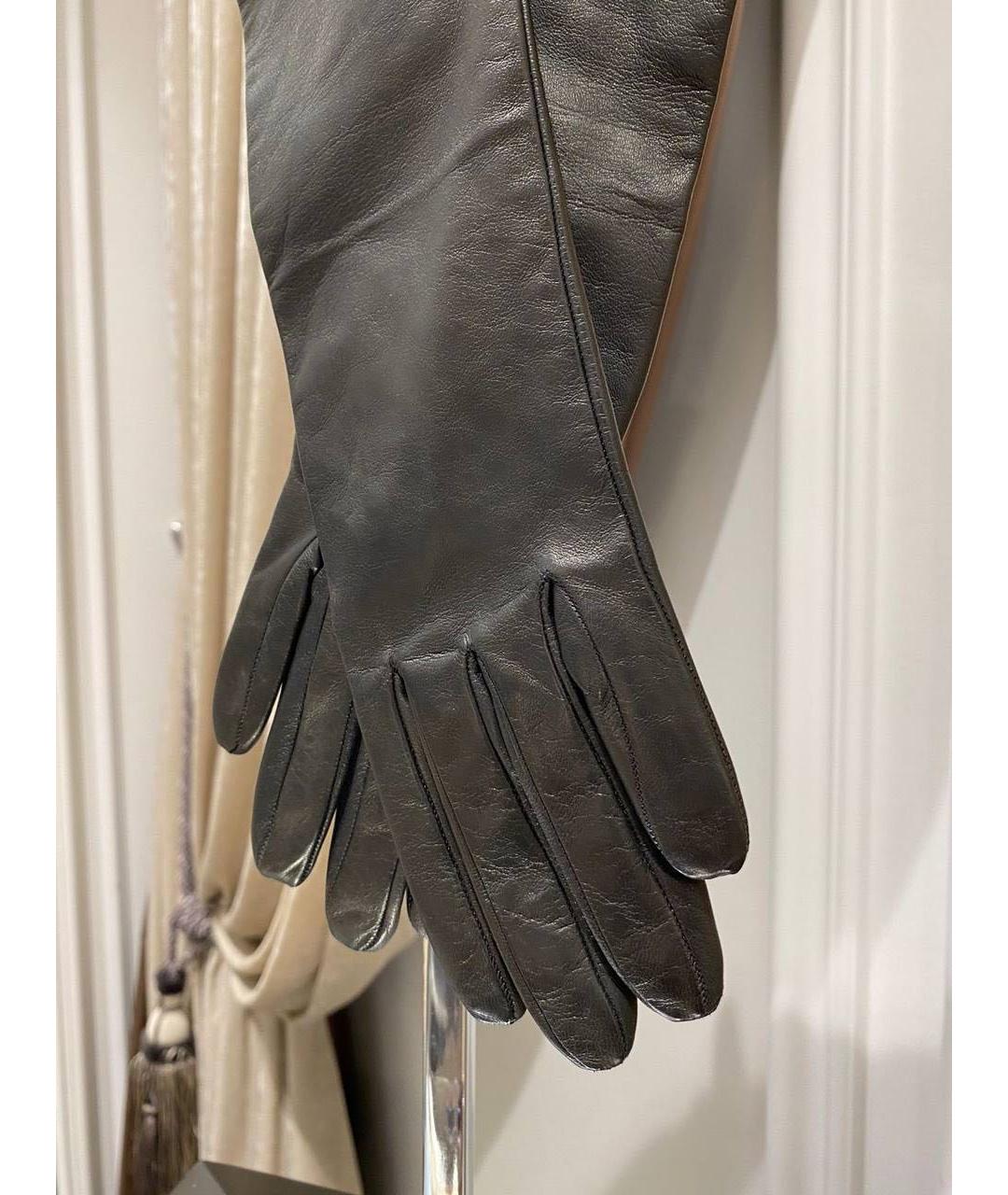 ETRO Черные кожаные перчатки, фото 2