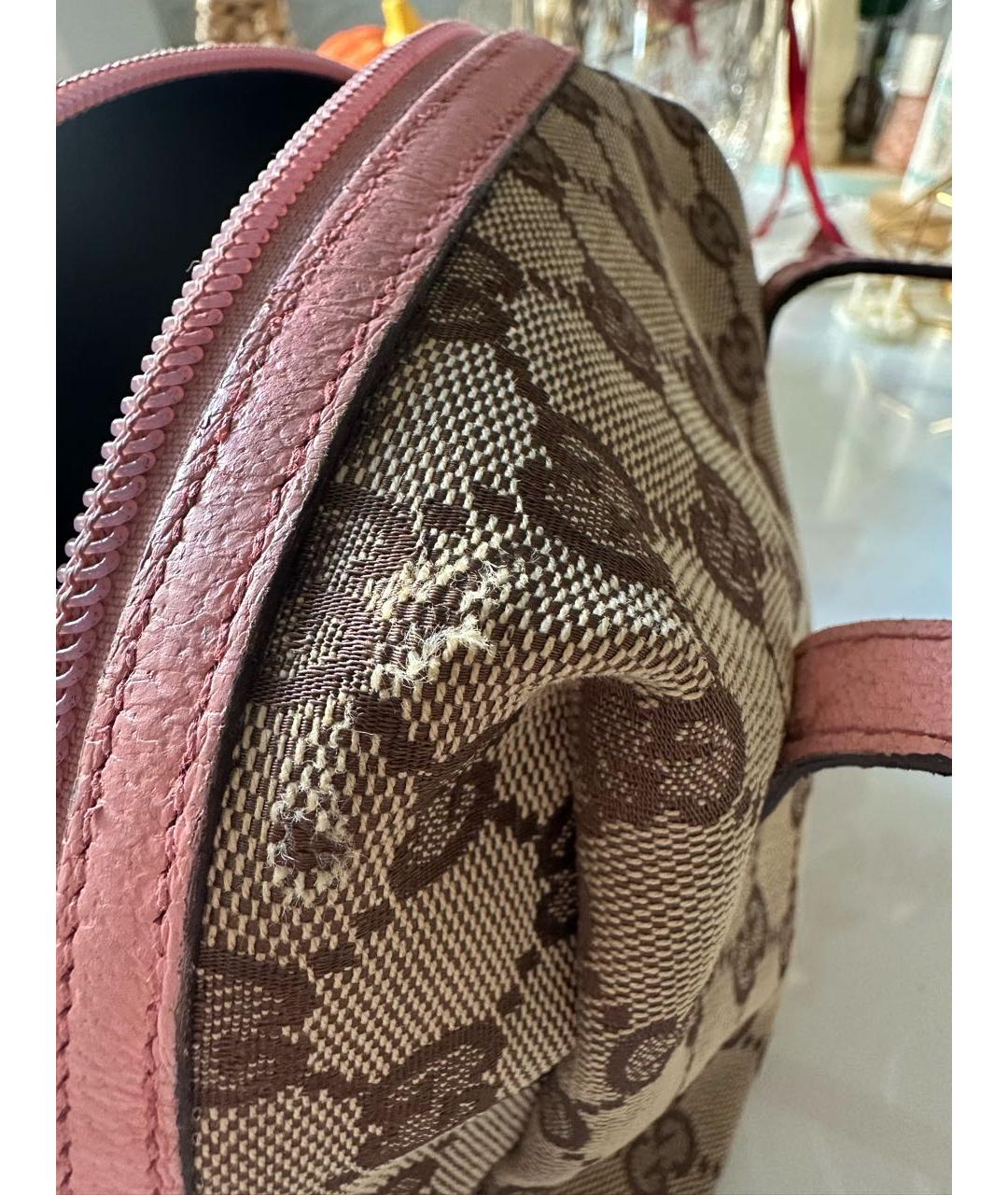 GUCCI Розовая тканевая сумка с короткими ручками, фото 6