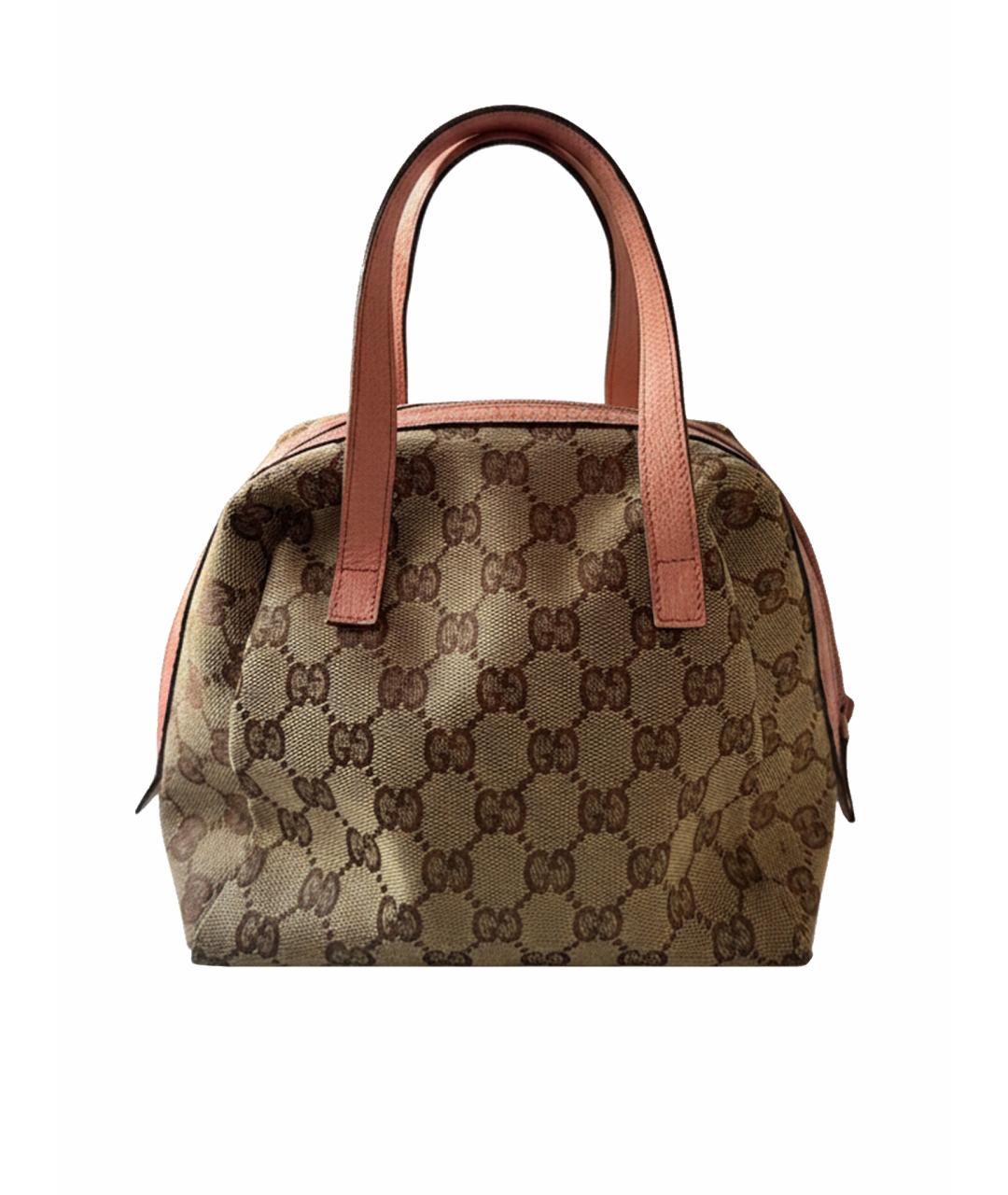 GUCCI Розовая тканевая сумка с короткими ручками, фото 1