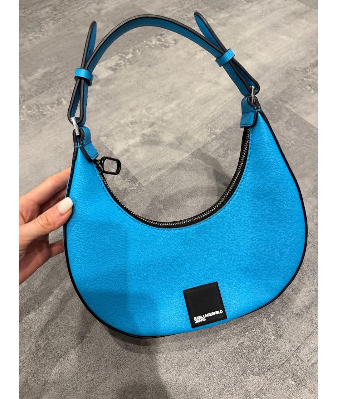 KARL LAGERFELD Голубая сумка с короткими ручками, фото 7
