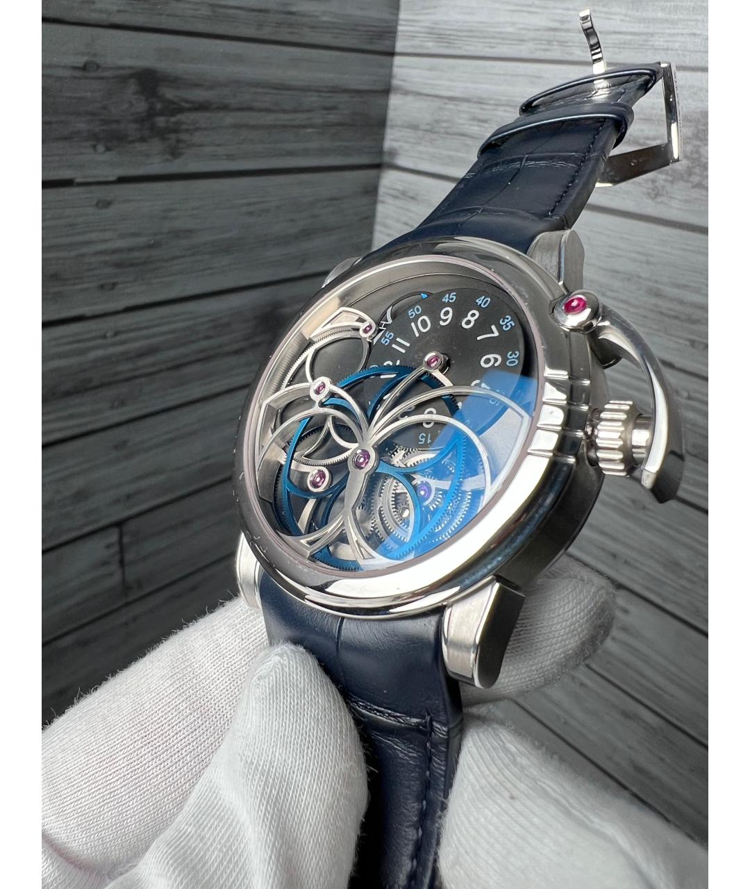 Harry Winston Черные часы из белого золота, фото 3