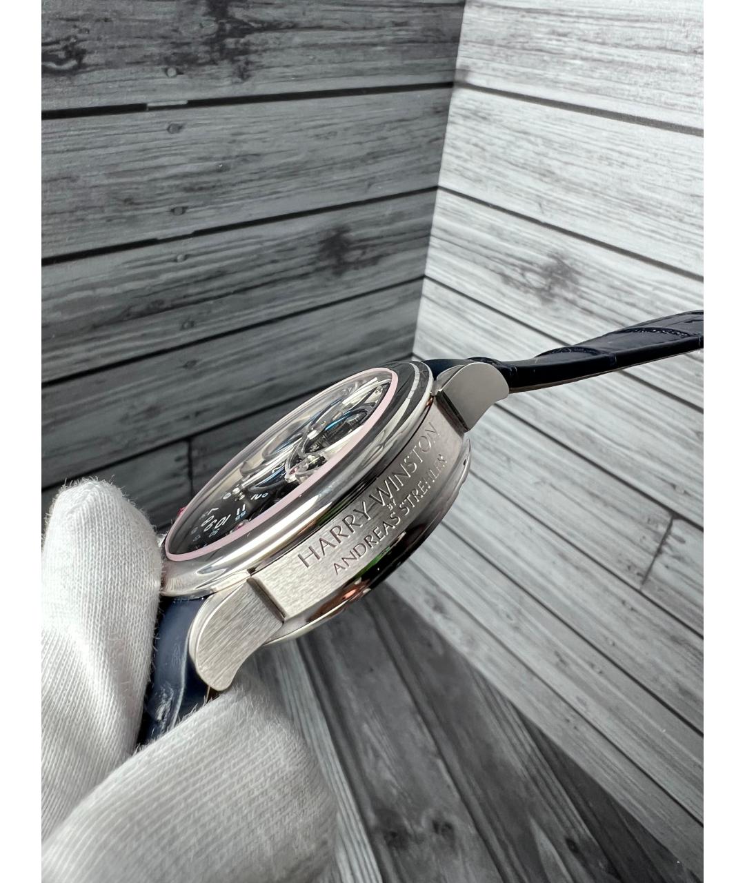 Harry Winston Черные часы из белого золота, фото 5