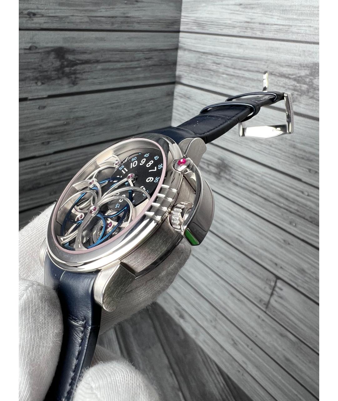 Harry Winston Черные часы из белого золота, фото 4