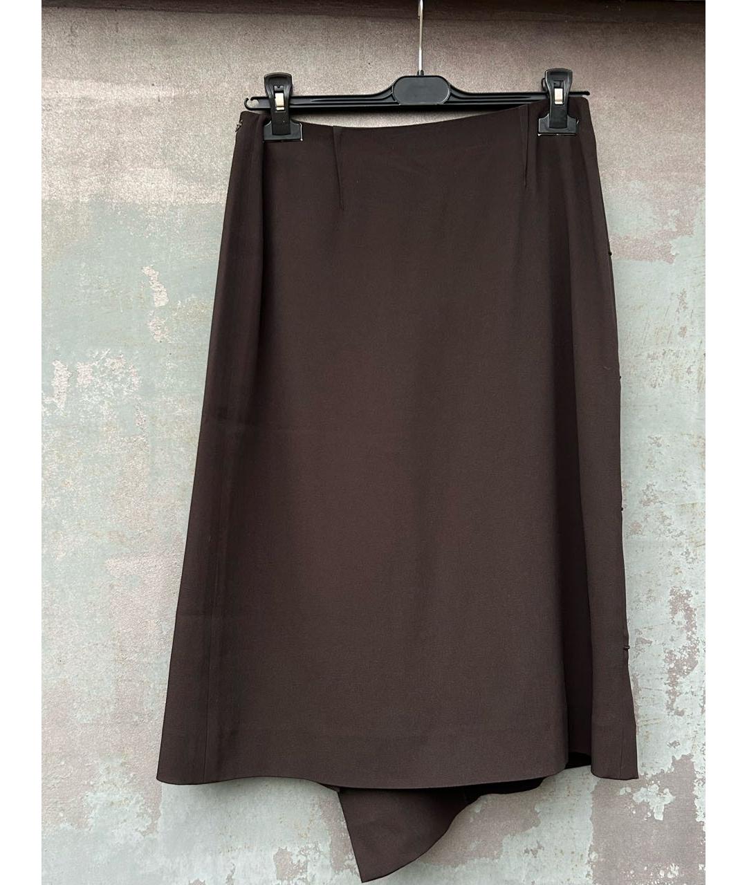 SONIA RYKIEL Коричневая вискозная юбка миди, фото 6