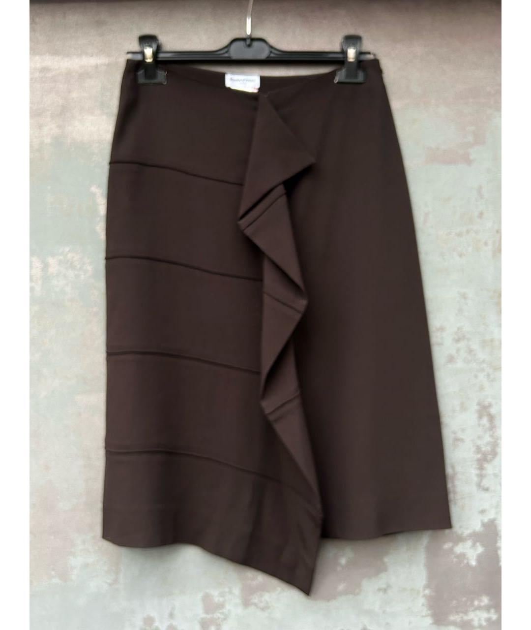 SONIA RYKIEL Коричневая вискозная юбка миди, фото 8