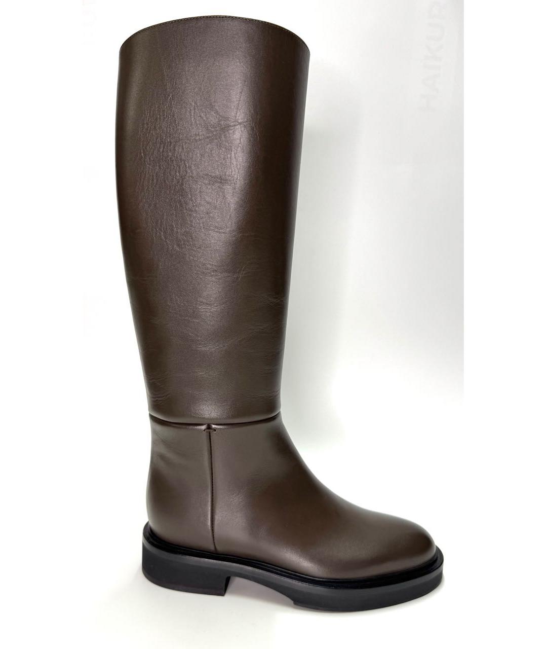 KHAITE Коричневые кожаные сапоги, фото 5