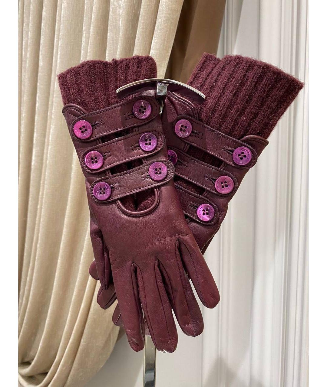 ETRO Бордовые перчатки, фото 4