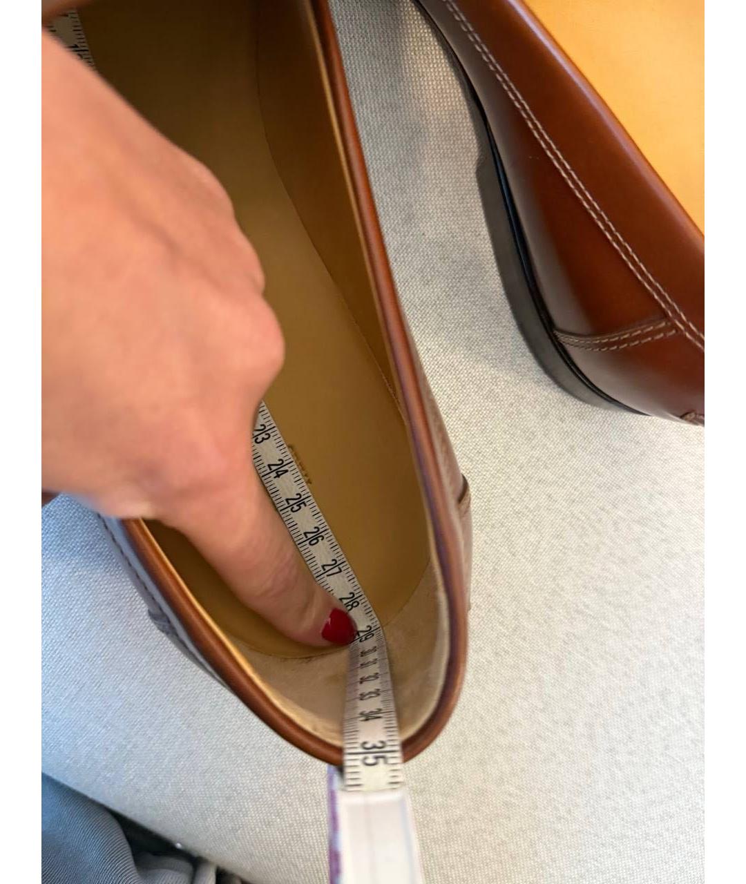 HERMES Коричневые кожаные лоферы, фото 6