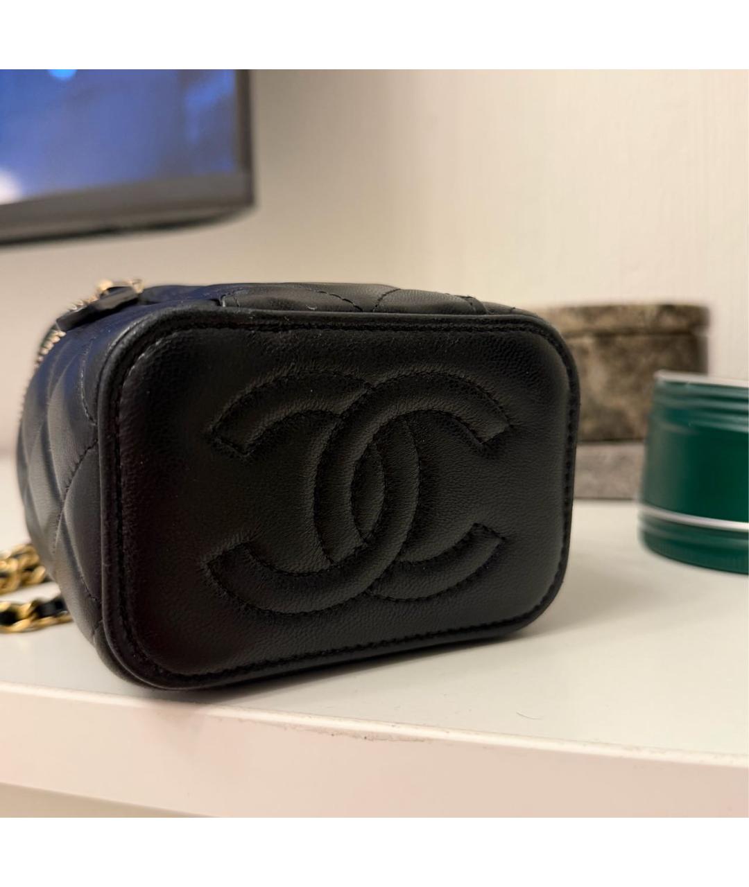 CHANEL Черная кожаная сумка через плечо, фото 5