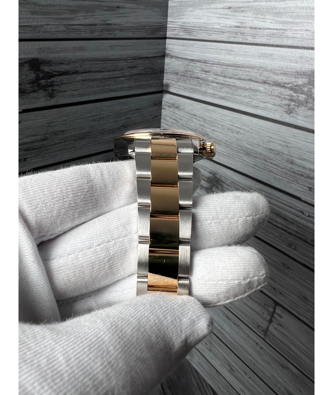 ROLEX Белые часы из желтого золота, фото 8