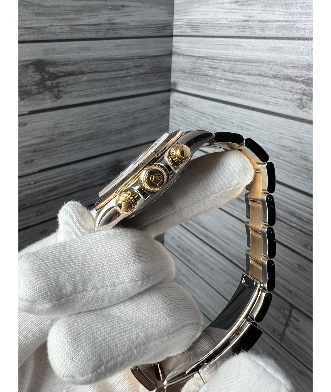 ROLEX Белые часы из желтого золота, фото 5