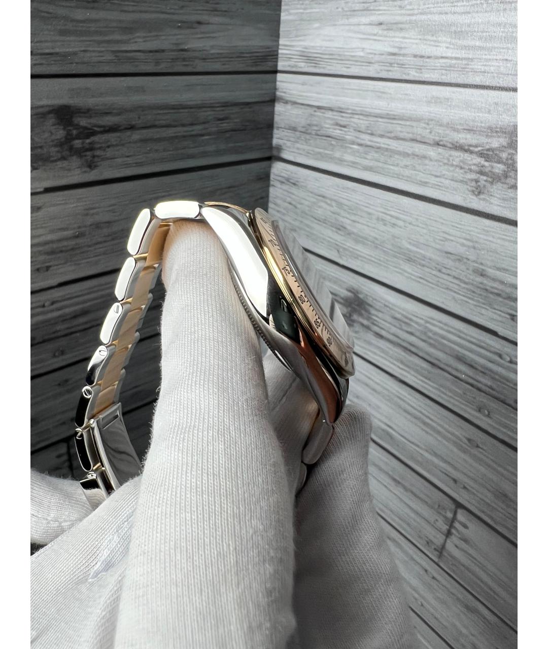 ROLEX Белые часы из желтого золота, фото 6