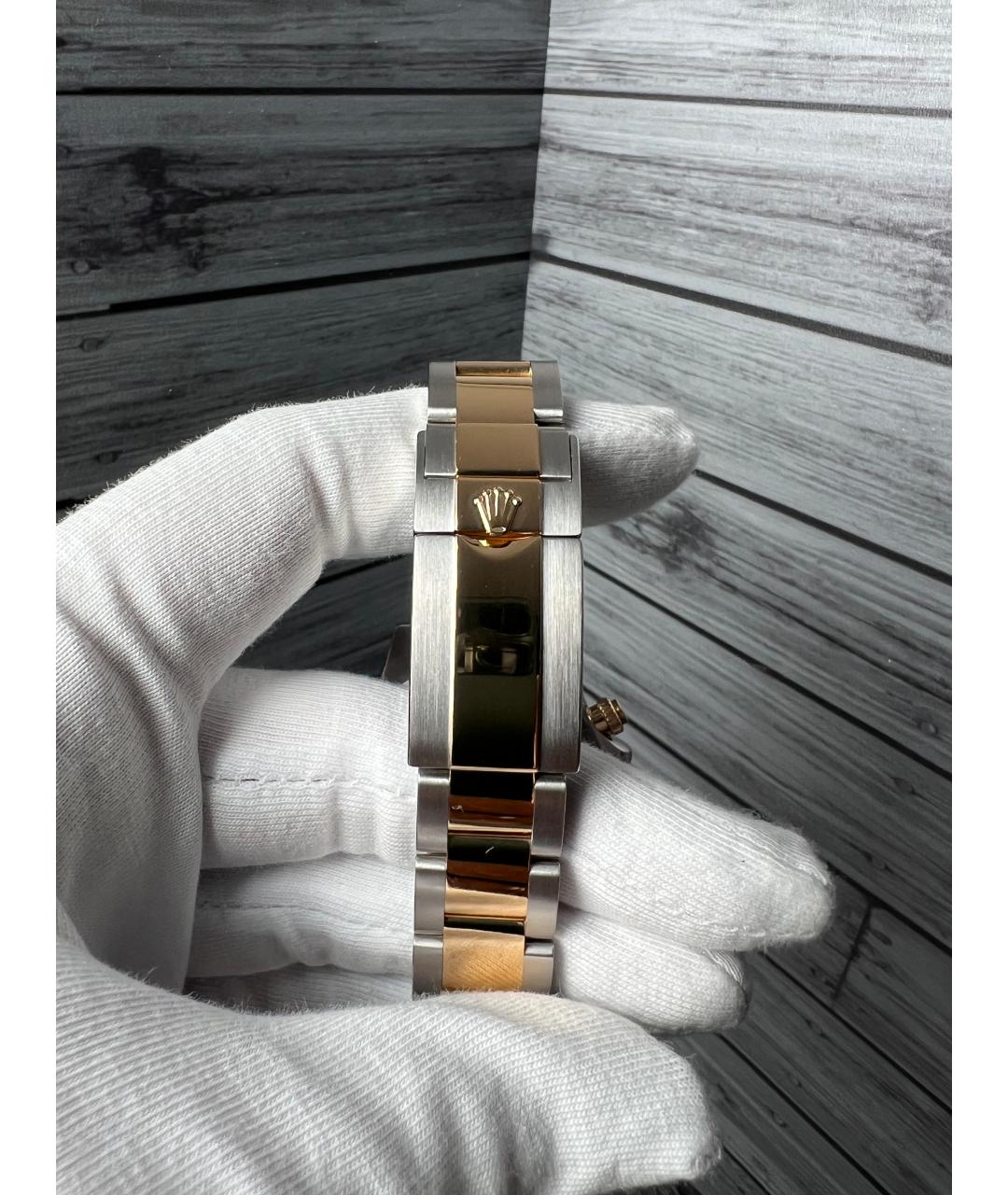 ROLEX Белые часы из желтого золота, фото 9