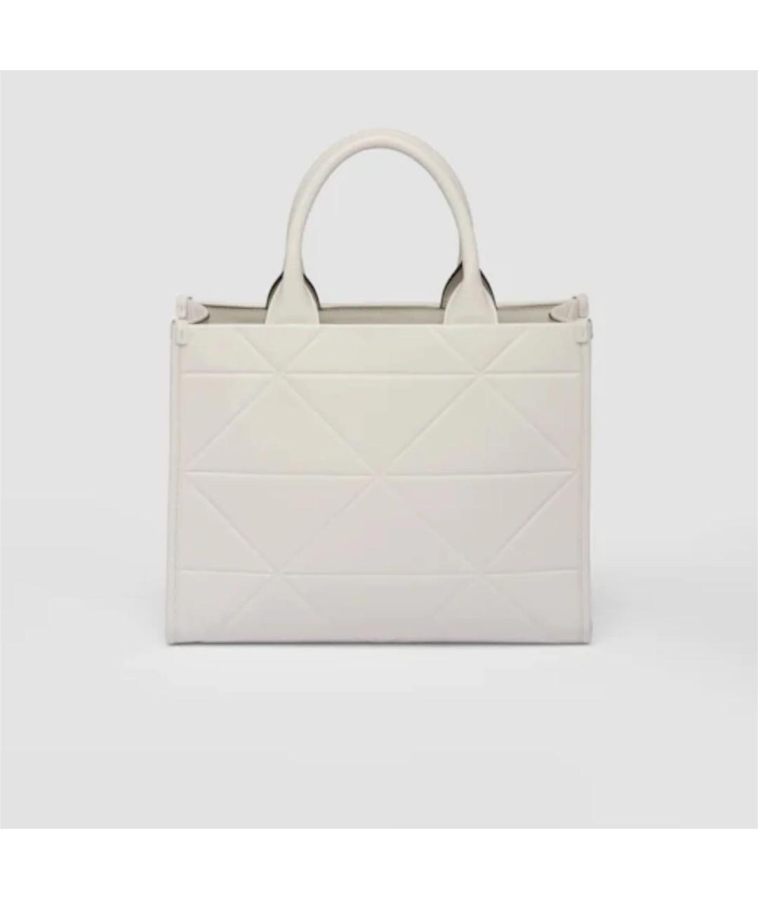 PRADA Белая кожаная сумка с короткими ручками, фото 2