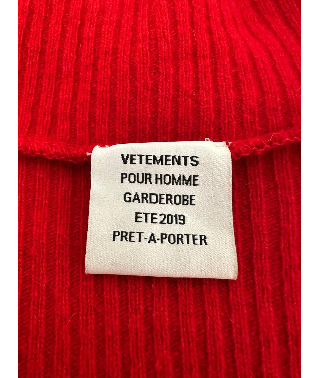 VETEMENTS Красная шерстяная водолазка, фото 5