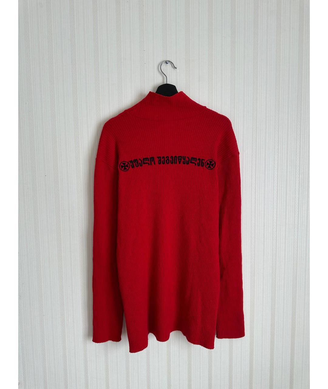 VETEMENTS Красная шерстяная водолазка, фото 2