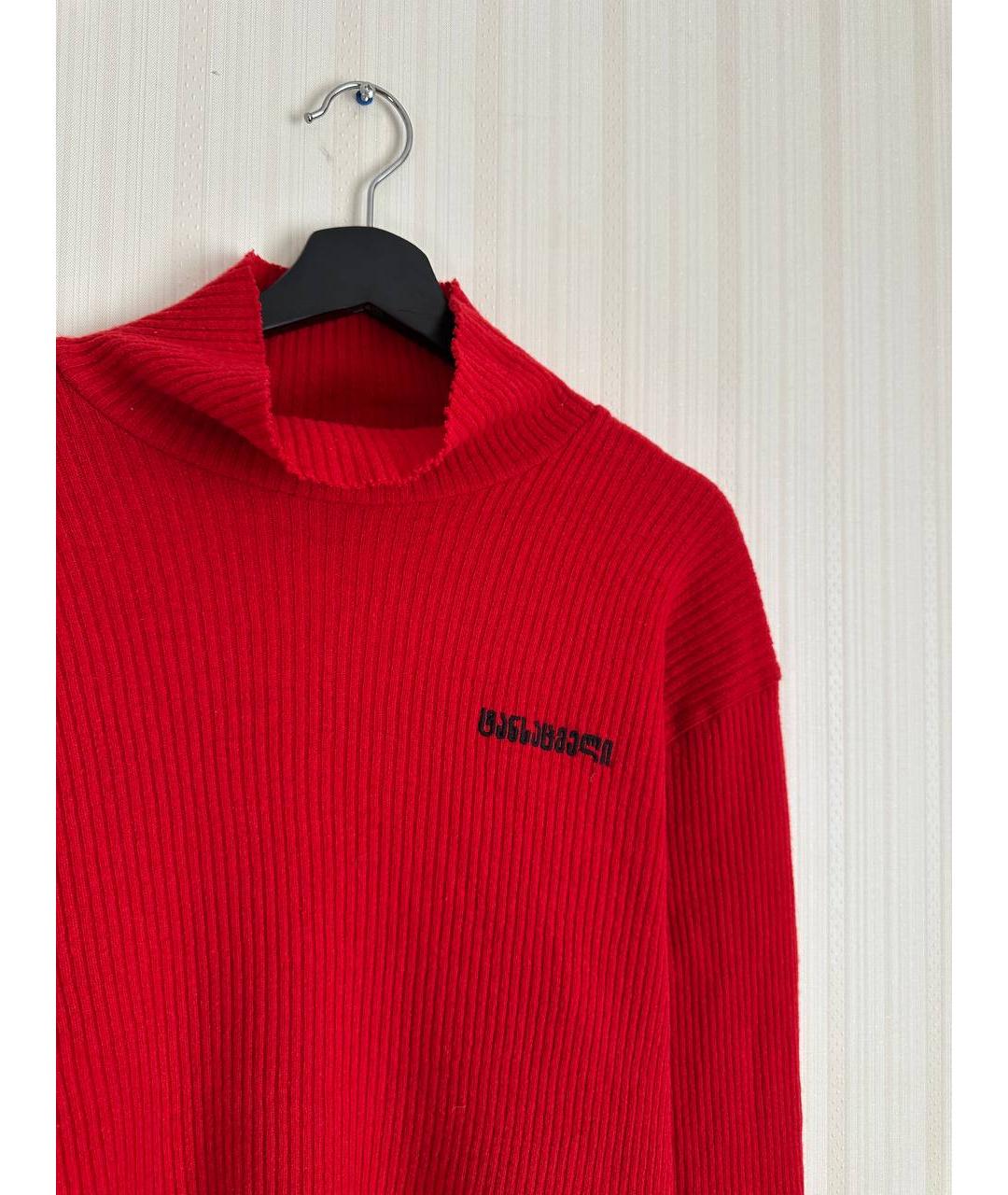 VETEMENTS Красная шерстяная водолазка, фото 3