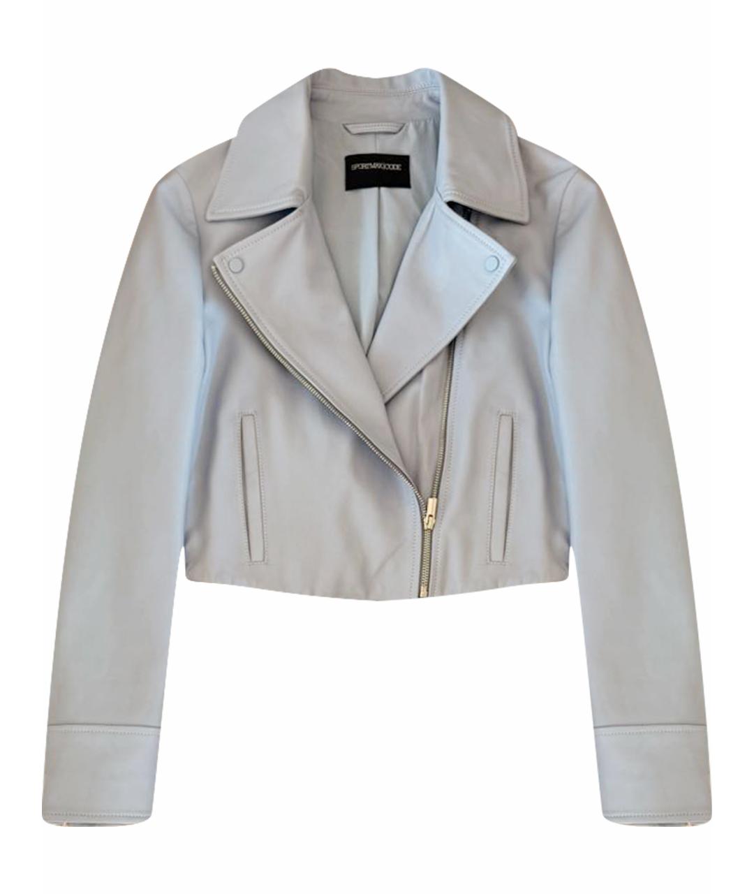 SPORTMAX Голубая кожаная куртка, фото 1