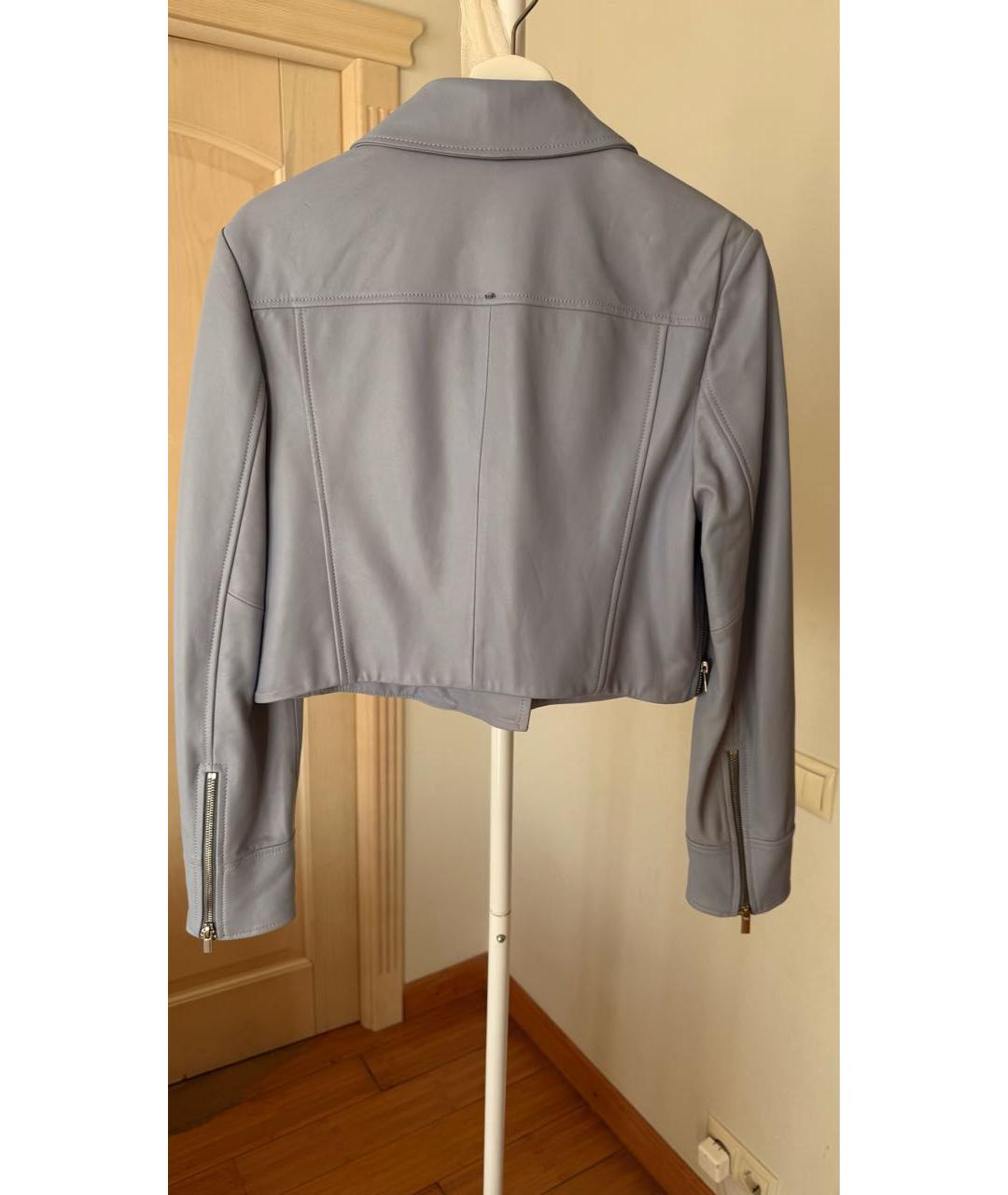 SPORTMAX Голубая кожаная куртка, фото 3