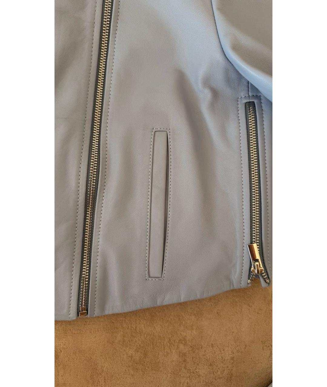 SPORTMAX Голубая кожаная куртка, фото 6