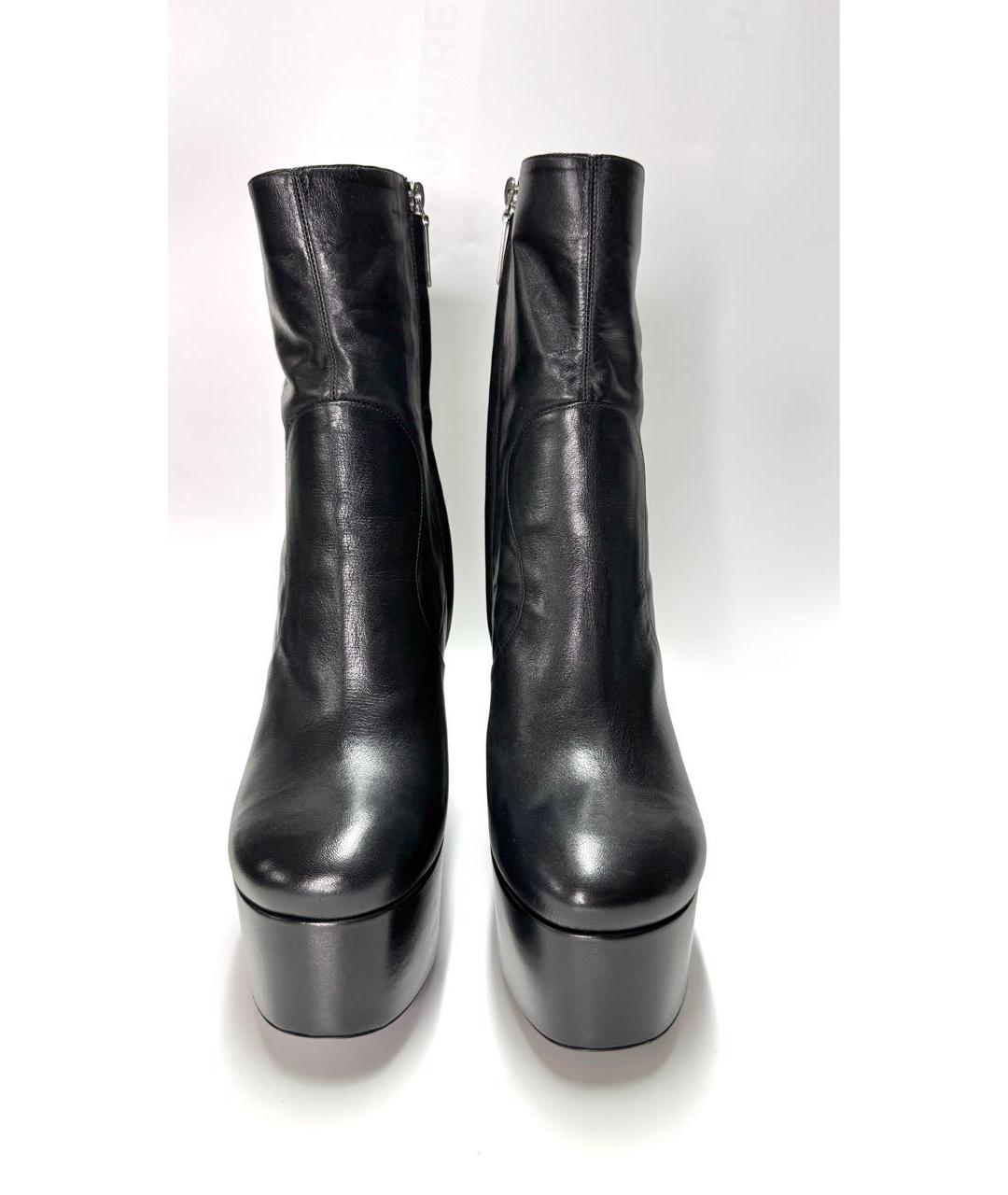 SAINT LAURENT Черные кожаные ботильоны, фото 2