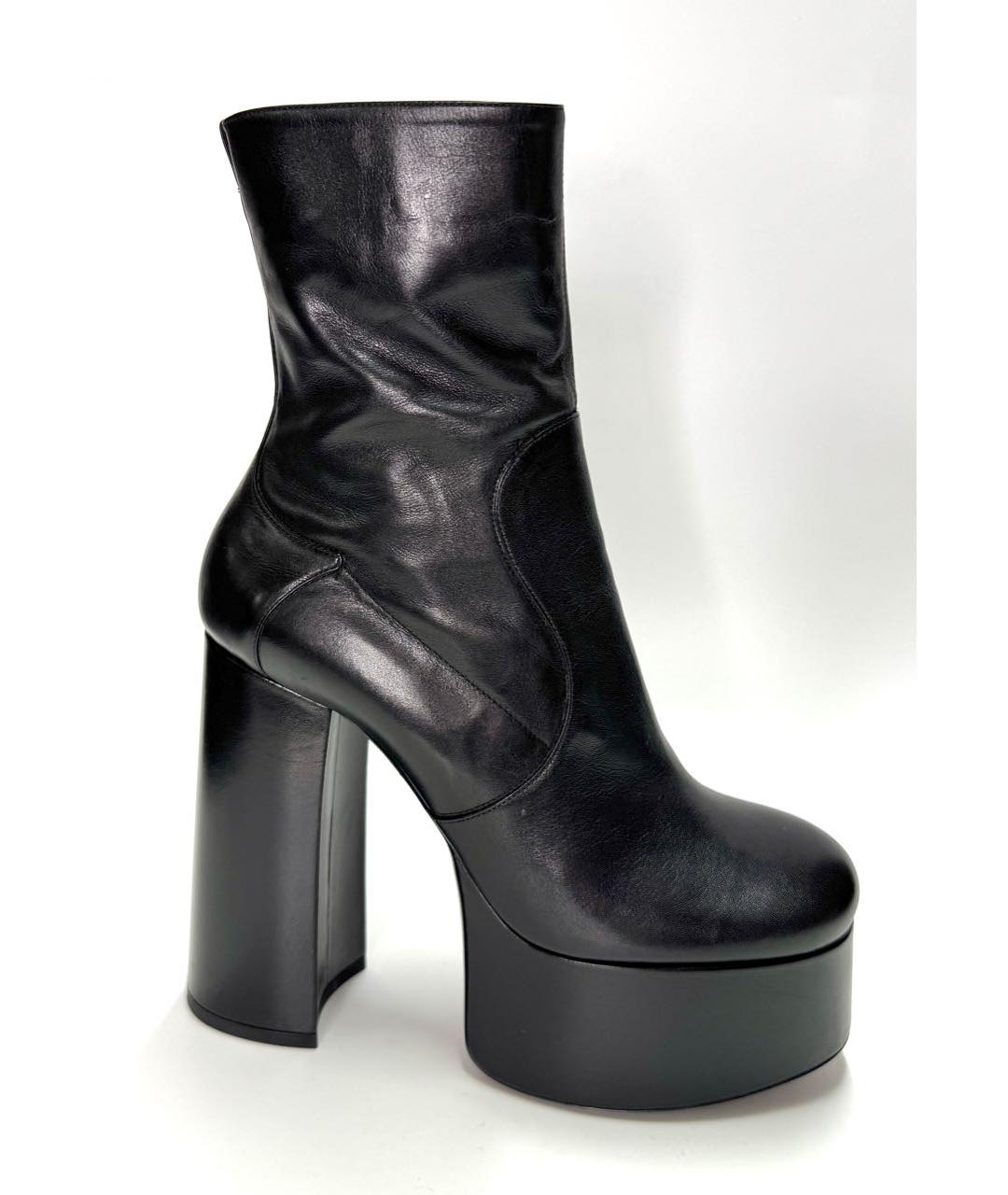 SAINT LAURENT Черные кожаные ботильоны, фото 5