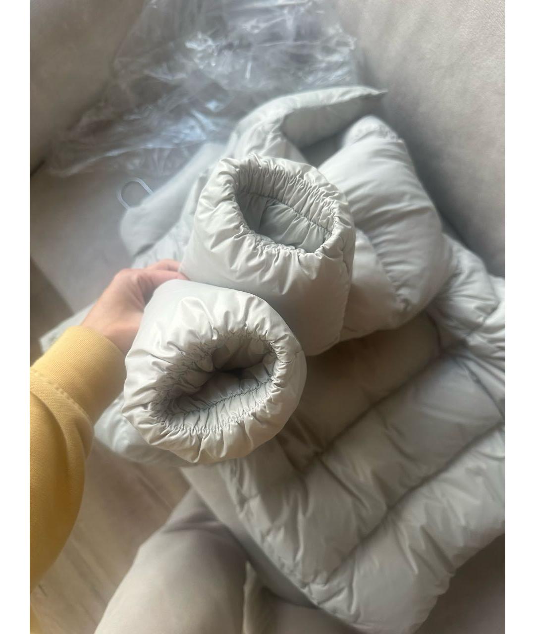 MIU MIU Серый полиэстеровый пуховик, фото 3