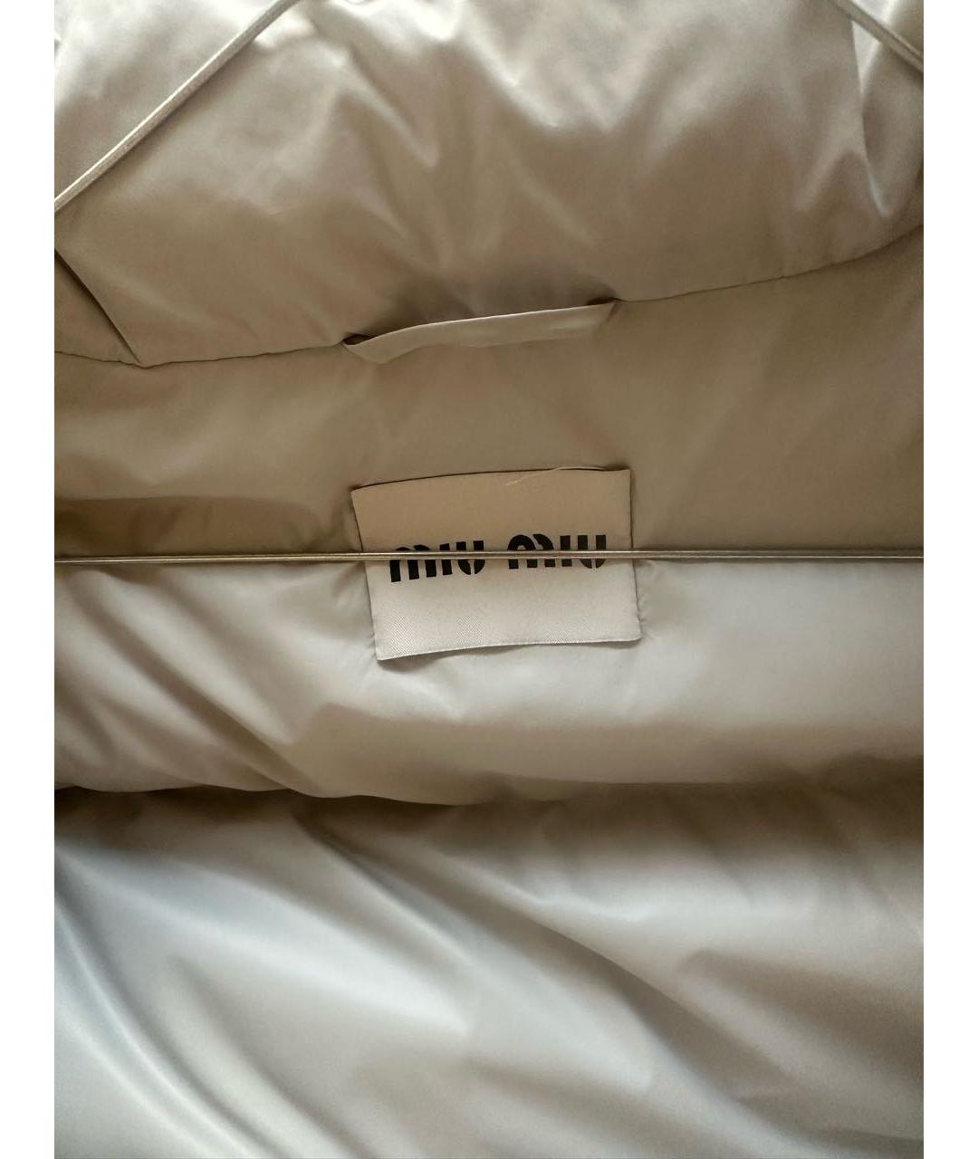 MIU MIU Серый полиэстеровый пуховик, фото 4