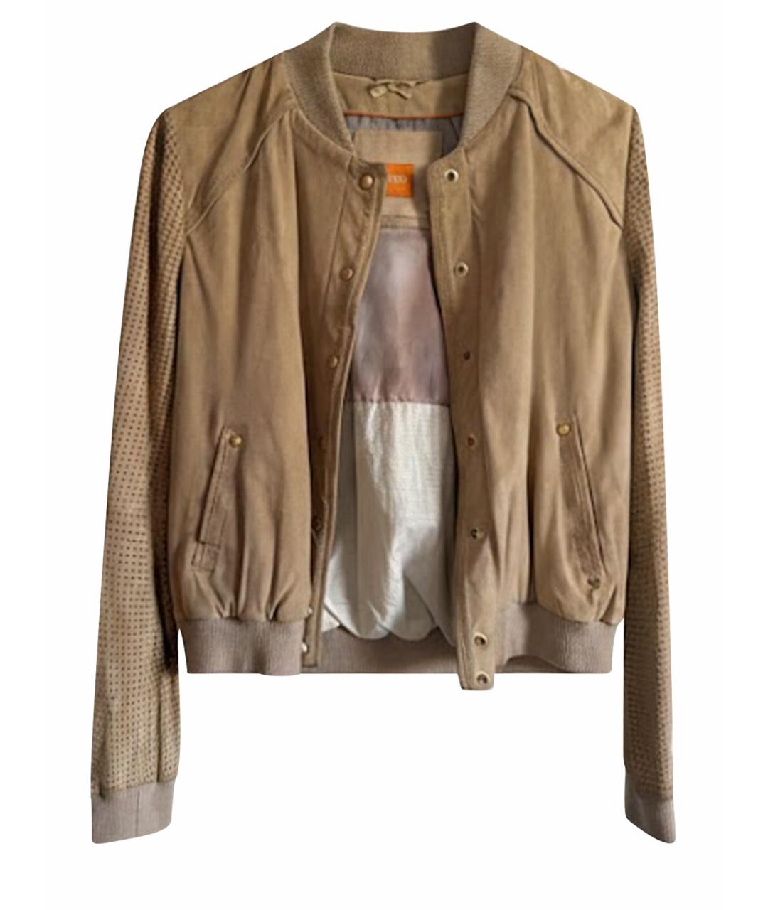 HUGO BOSS Бежевая замшевая куртка, фото 1