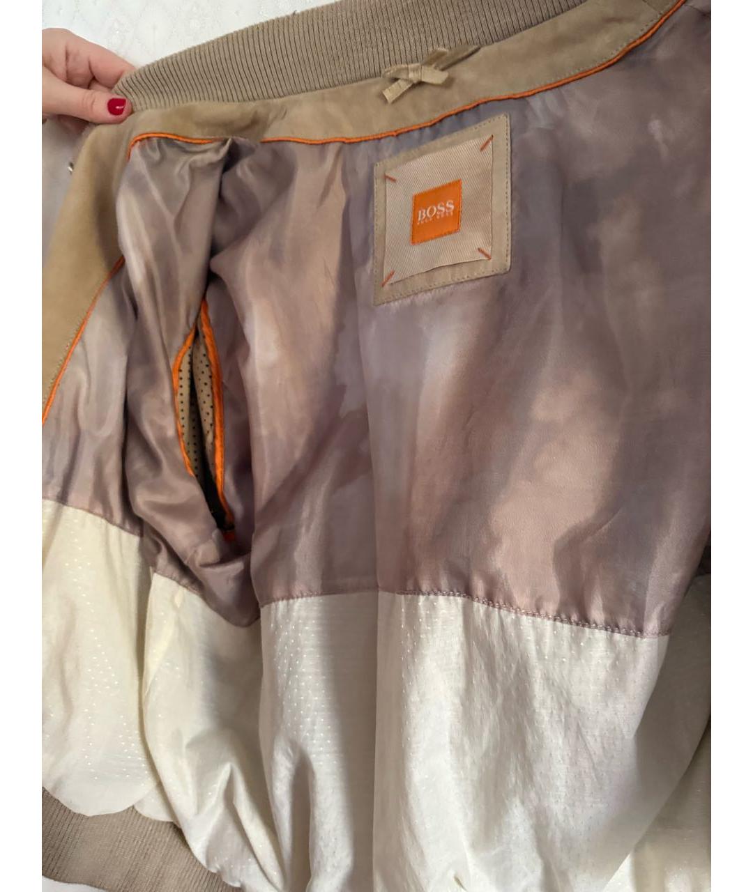 HUGO BOSS Бежевая замшевая куртка, фото 6