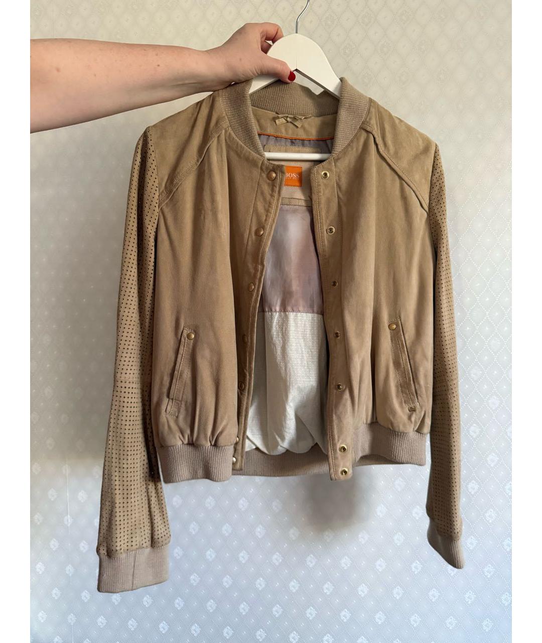 HUGO BOSS Бежевая замшевая куртка, фото 9