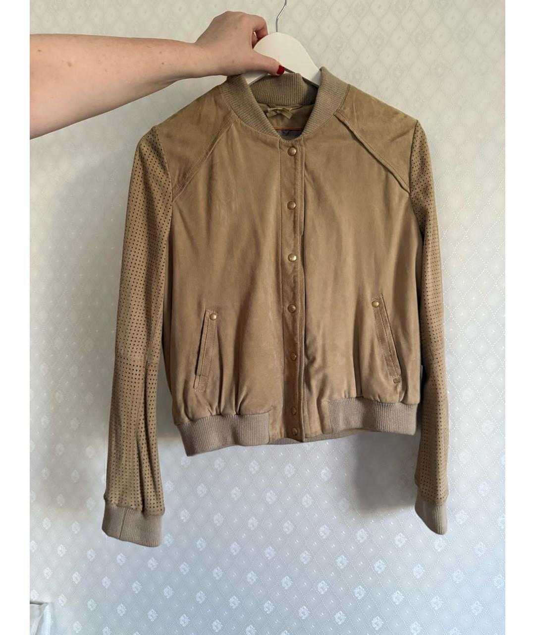 HUGO BOSS Бежевая замшевая куртка, фото 3