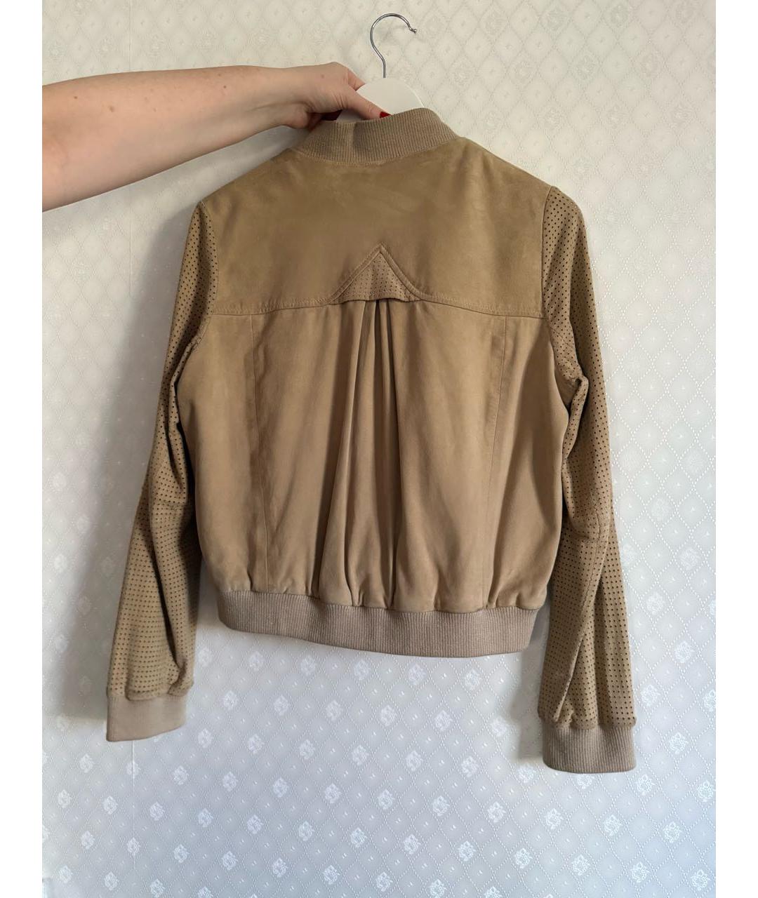 HUGO BOSS Бежевая замшевая куртка, фото 2