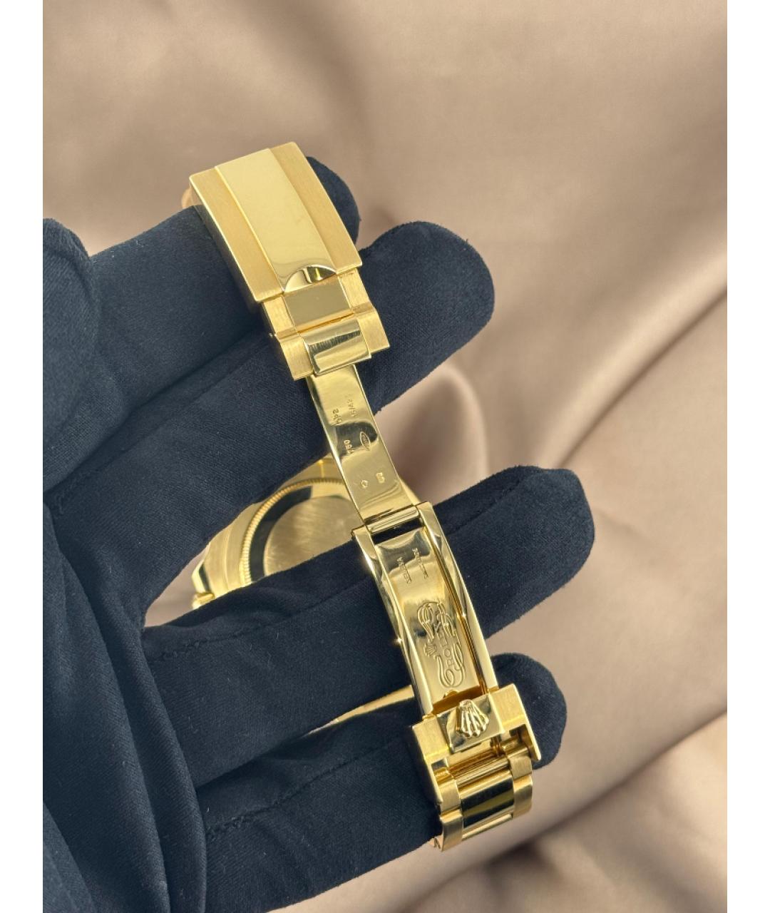 ROLEX Зеленые часы из желтого золота, фото 4