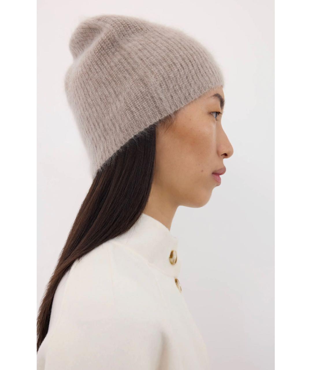 LOULOU DE SAISON Бежевая кашемировая шапка, фото 2