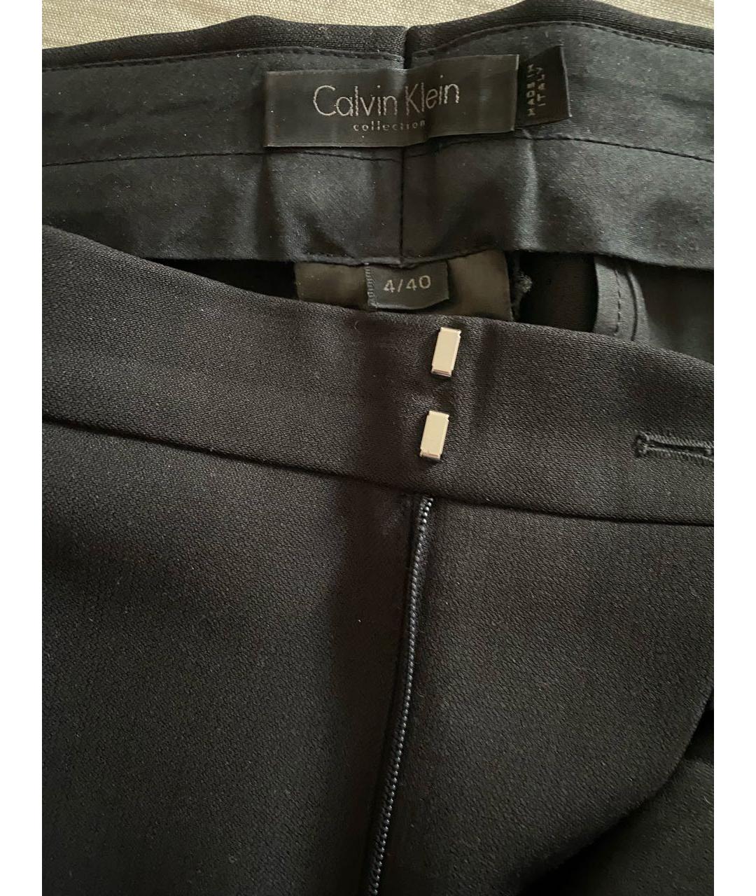 CALVIN KLEIN Черные шерстяные брюки широкие, фото 3