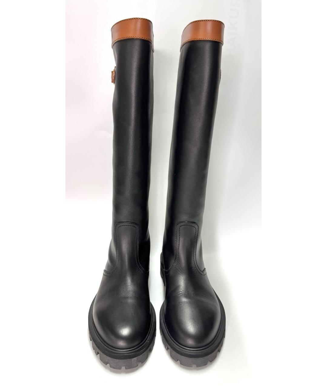 CELINE Черные кожаные сапоги, фото 2