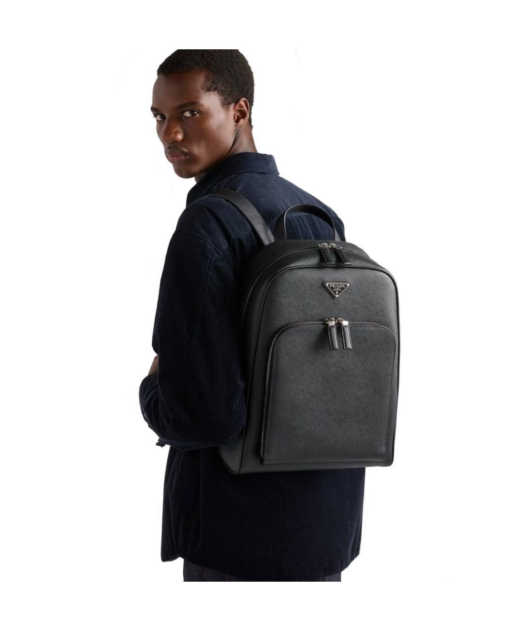 PRADA Черный кожаный рюкзак, фото 5