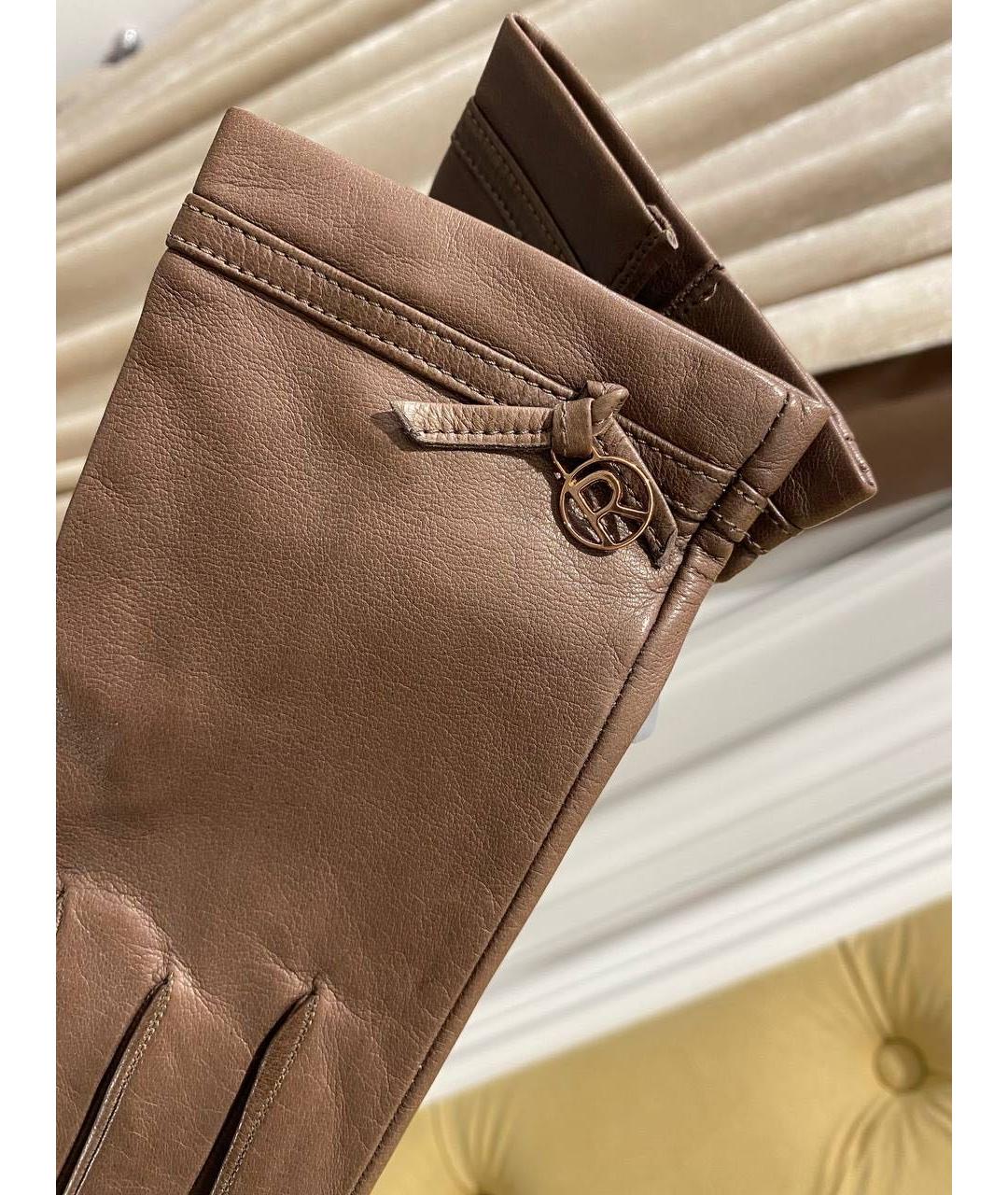 RINDI Коричневые кожаные перчатки, фото 3