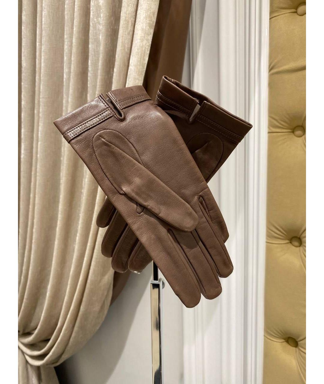 RINDI Коричневые кожаные перчатки, фото 2